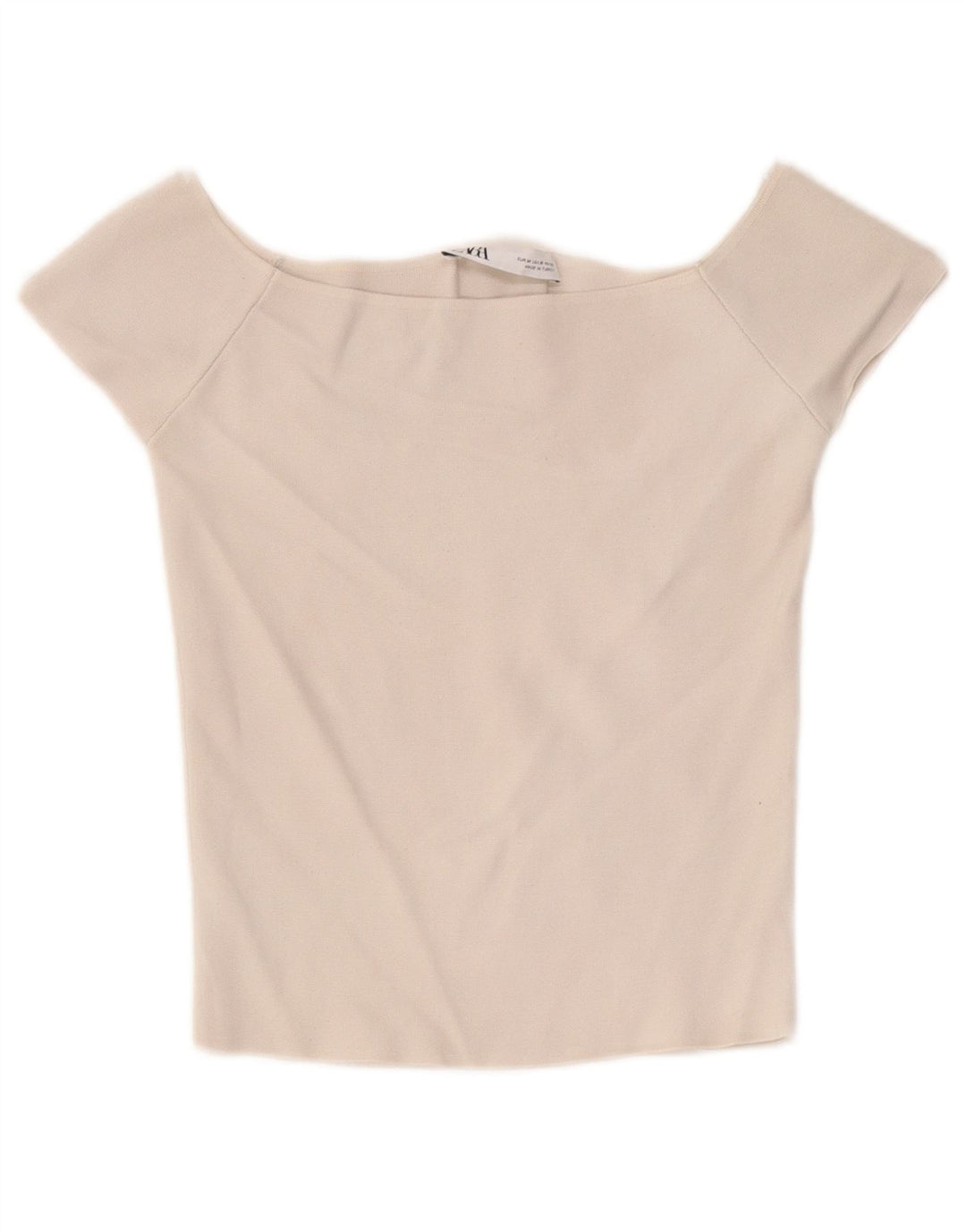 Zara Womens Off Shoulder Top UK 12 Medium White