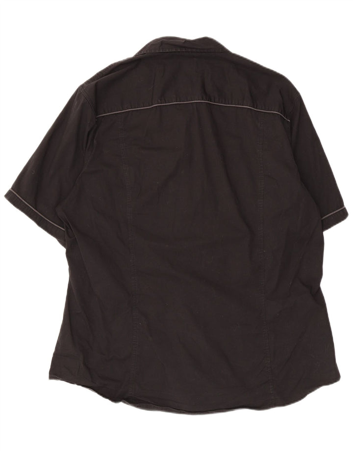 Ανδρικό κοντομάνικο πουκάμισο Calvin Klein Jeans 2XL μαύρο βαμβακερό