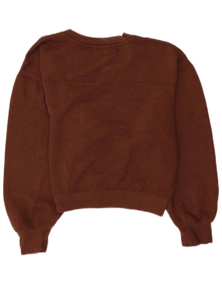 Zara Γυναικεία φούτερ Crop Jumper UK 14 Medium Brown Polyester