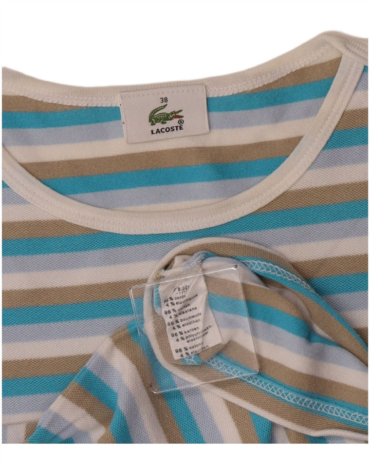 Γυναικείο μπλουζάκι Lacoste Crop Top Size 38 Μέτριο πολύχρωμο βαμβακερό ριγέ