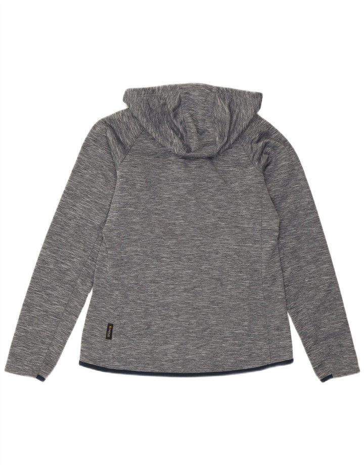 Jack Wolfskin γυναικείο πουλόβερ με φερμουάρ UK 12 μεσαίου μήκους γκρι με λυγίδες πολυεστέρα