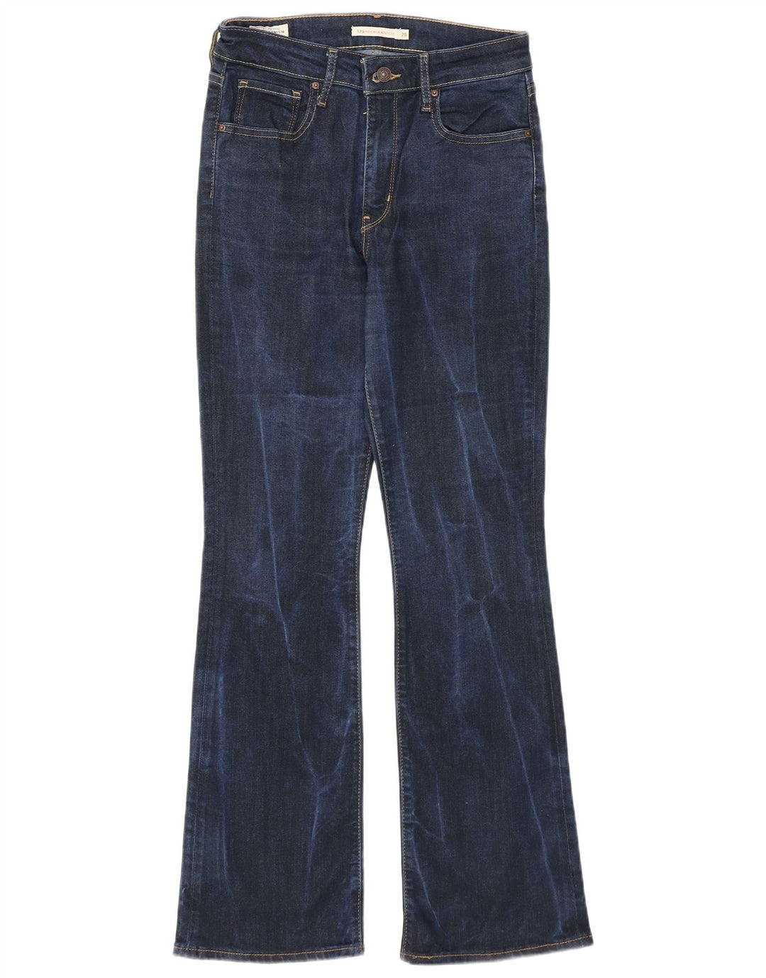 Levi's Womens 725 Bootcut Jeans W29 L30 Navy Blue Lyocell