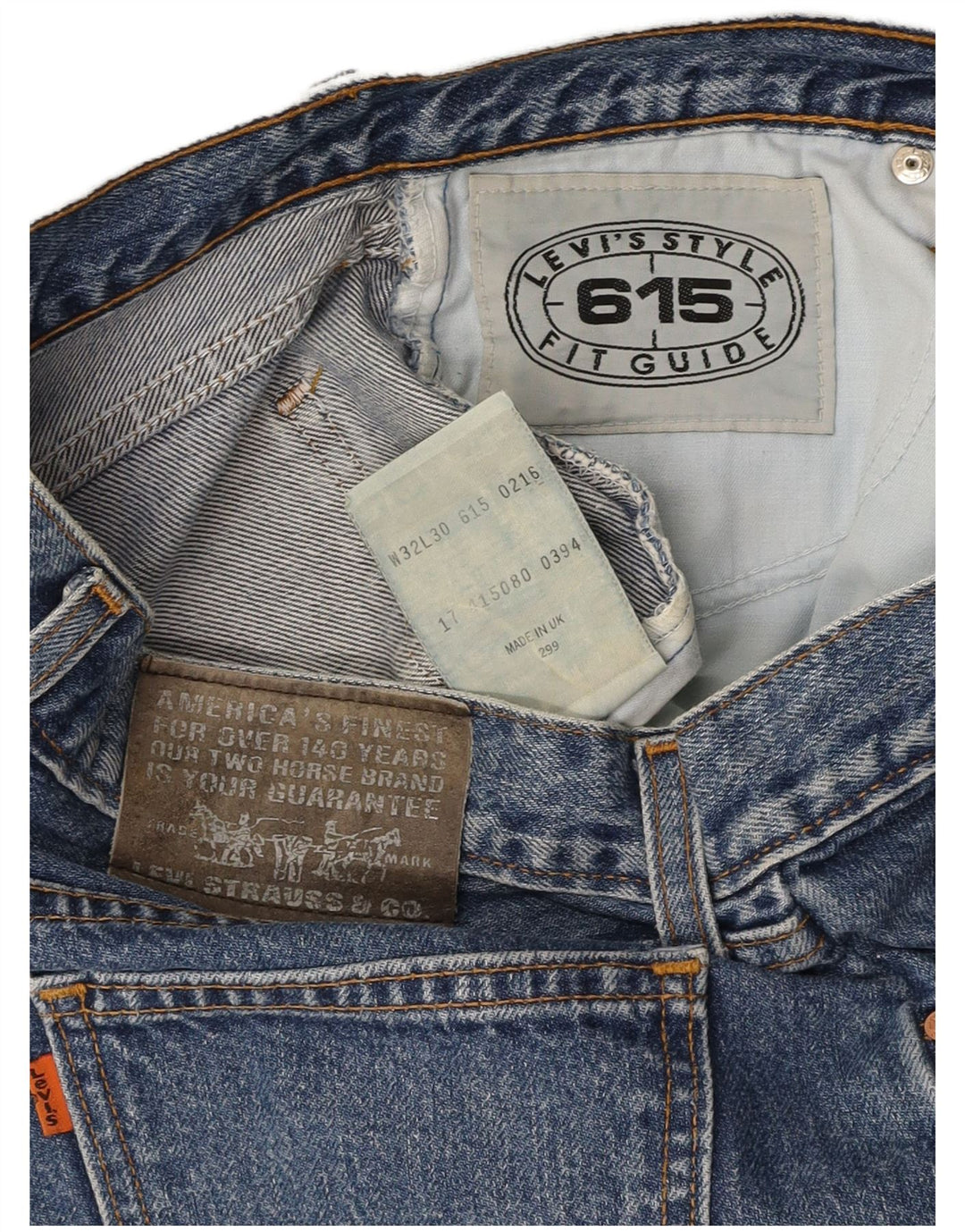 LEVI'S Ανδρικό τζιν 615 ίσιο W32 L30 Μπλε βαμβακερό
