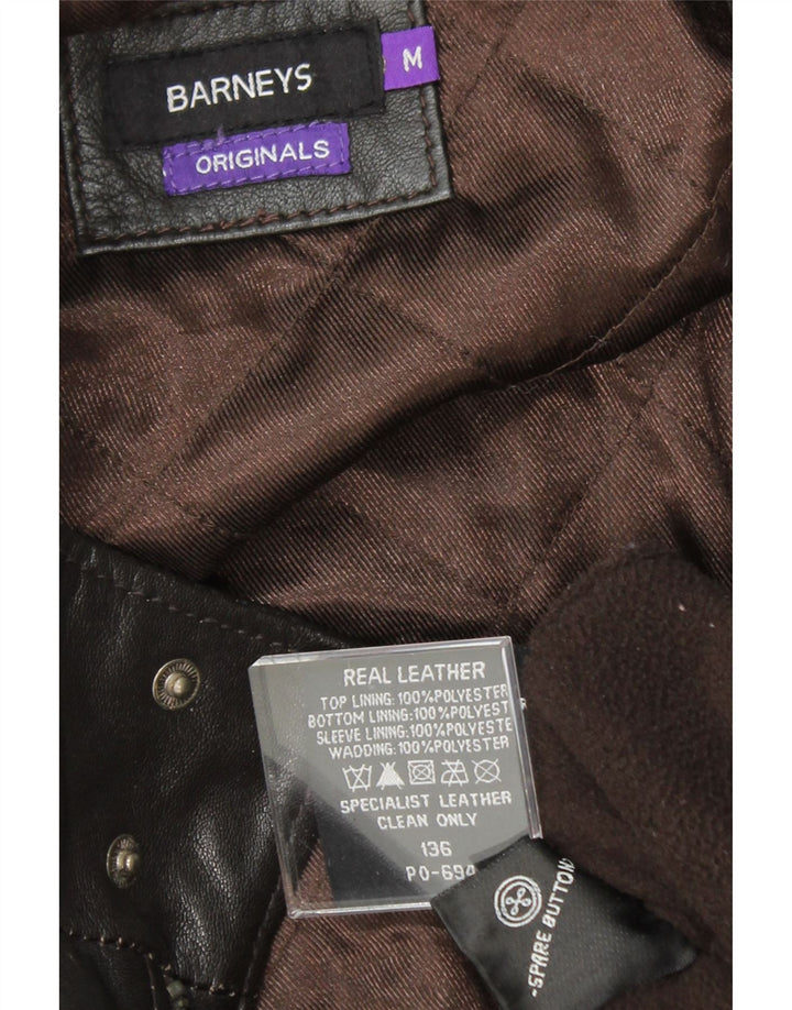 BARNEYS Mens Leather Jacket UK 38 Medium Brown Leather Vintage BARNEYS and Second-Hand BARNEYS from Messina Hembry 