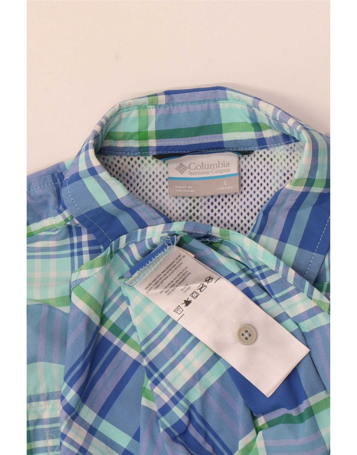 Μπλουζάκι Columbia Boys 11-12 Years Large Blue Check Nylon
