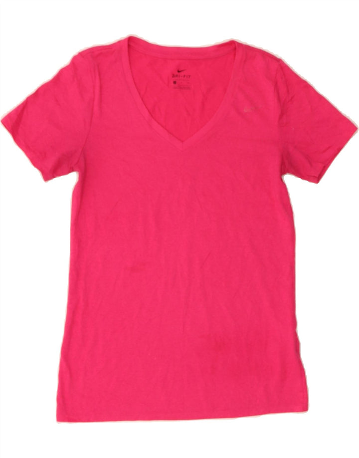 NIKE Womens Dri Fit T-Shirt Top UK 8 Small Pink Polyester Vintage Nike and Second-Hand Nike from Messina Hembry 