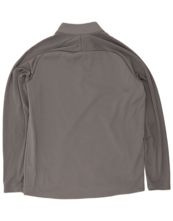 Ανδρική φόρμα πουλόβερ με φερμουάρ Nike Dri Fit Top μεγάλο γκρι χρώμα