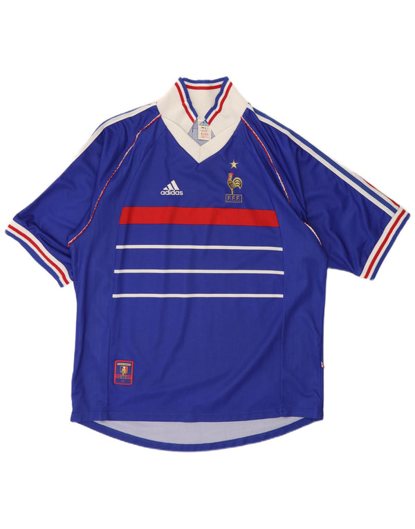 Adidas Mens France Home 1998 Ποδοσφαιρικό πουκάμισο XL Μπλε χρώματος πολυεστέρας