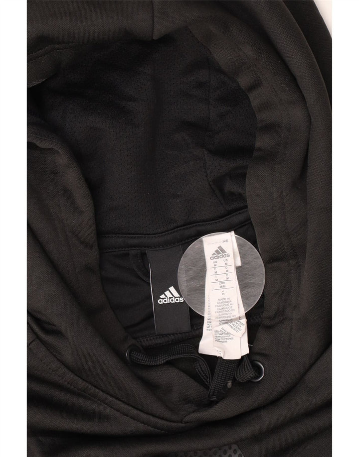 Ανδρικό γραφικό κουκούλα Adidas, μεσαίο μαύρο πολυεστέρας