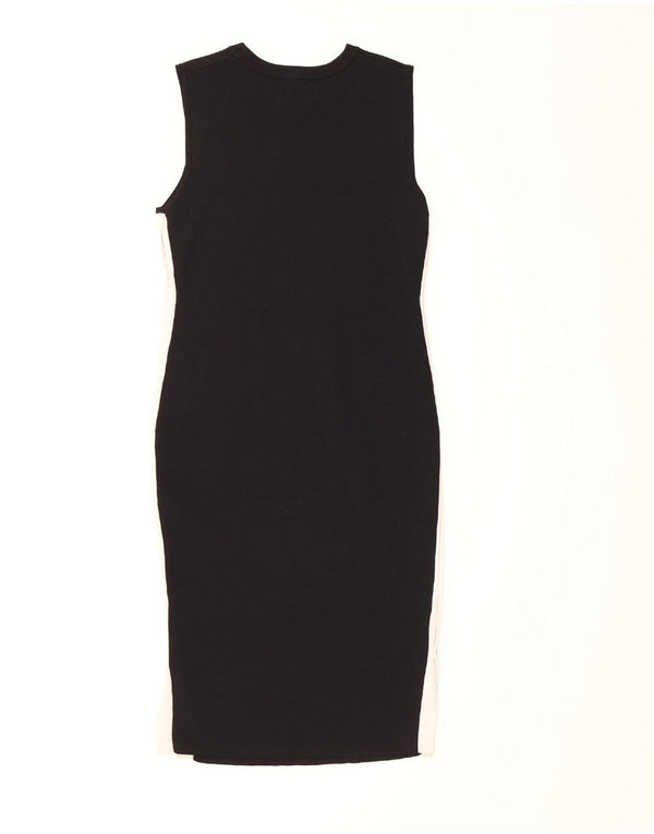 Γυναικείο Αμάνικο Bodycon Φόρεμα UK 12 Medium Black Colourblock