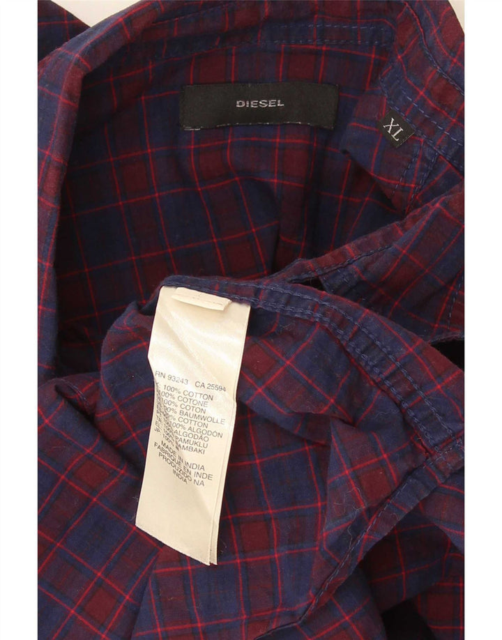 Ανδρικό πουκάμισο Diesel XL Navy Blue Check Cotton