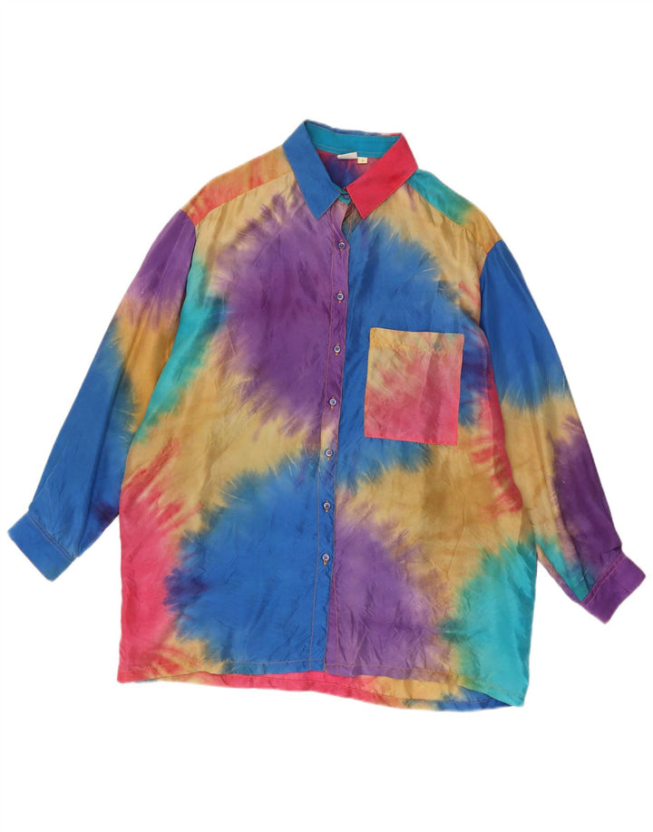 JOYE+FUN Womens Oversized Shirt Dress UK 10 Small Multicoloured Tie Dye