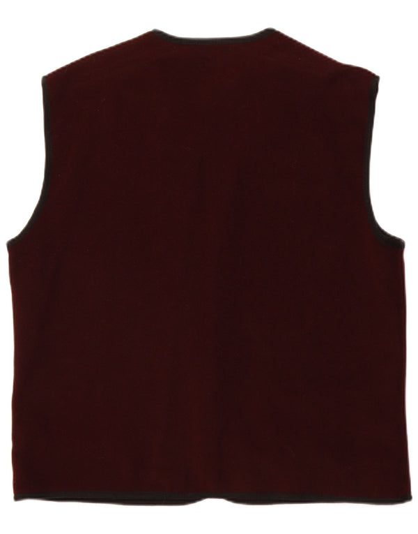 Globe Trotter Mens Gilet UK 40 Large Burgundy Acrylic