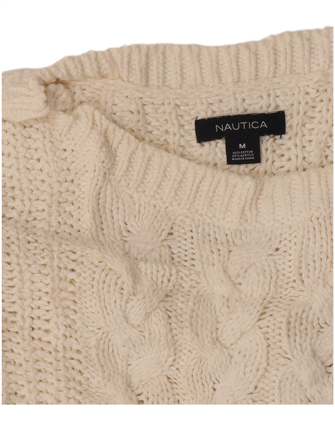Γυναικείο πουλόβερ Nautica Boat Neck Jumper UK 14 Medium Off White Βαμβακερό