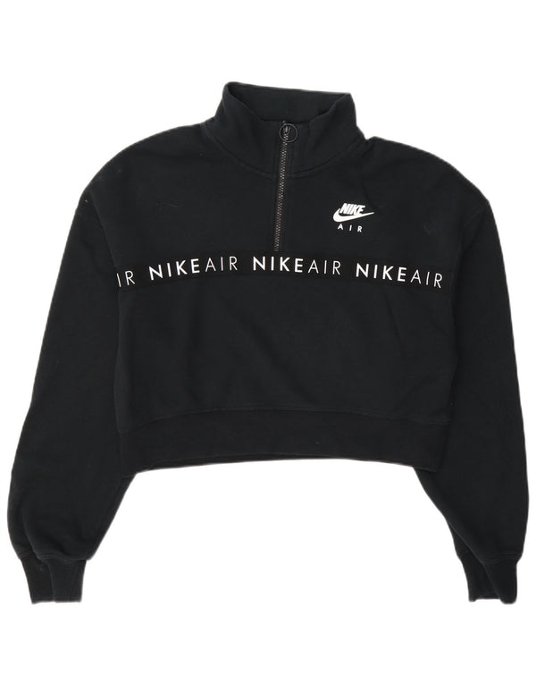 Γυναικείο φούτερ Nike Crop με φερμουάρ με λαιμόκοψη Jumper UK 14 Medium Navy Blue