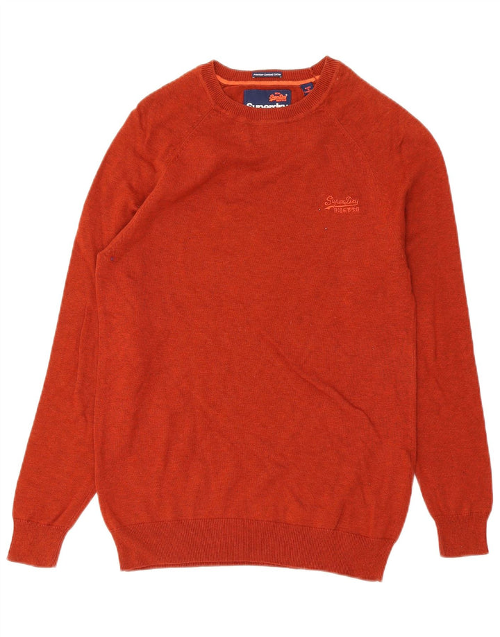 Superdry Ανδρικό πουλόβερ με λαιμόκαυστο βαμβακερό πορτοκαλί