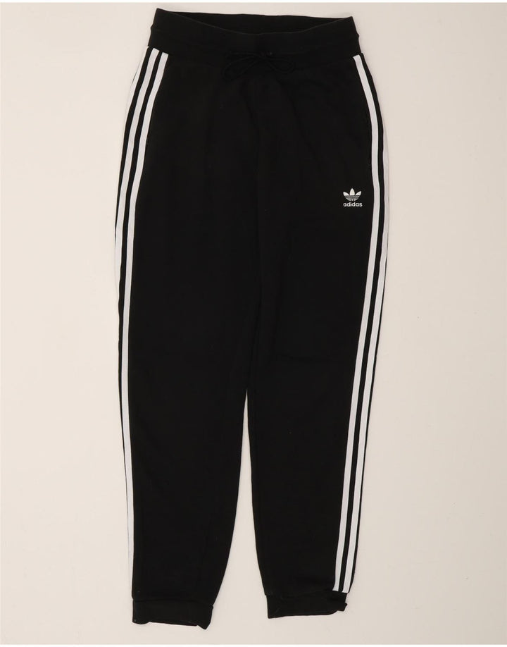 Γυναικεία αθλητική φόρμα ADIDAS Παντελόνι Joggers UK 10 Small Black Cotton