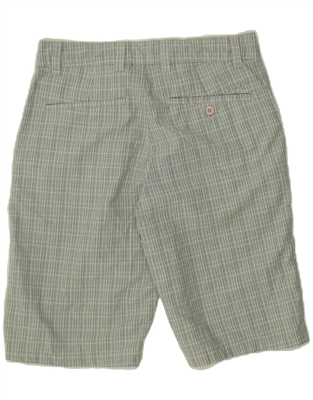 O'NEILL Mens Chino Shorts W28 Small Green Check Polyester Vintage O'Neill and Second-Hand O'Neill from Messina Hembry 