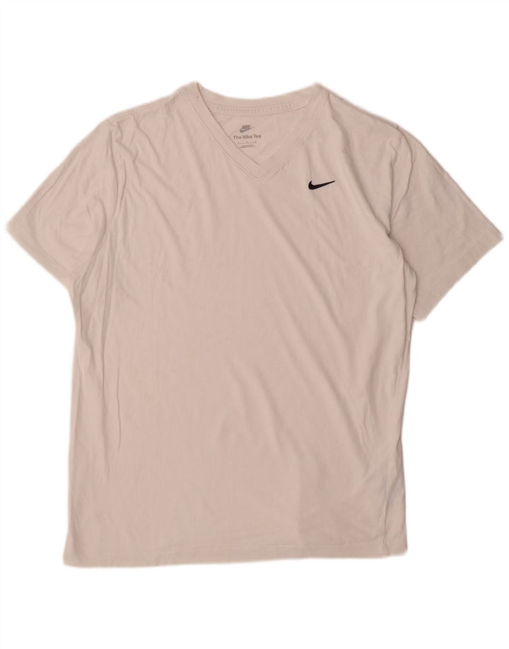 Ανδρικό T-Shirt Nike, μεγάλο λευκό βαμβακερό