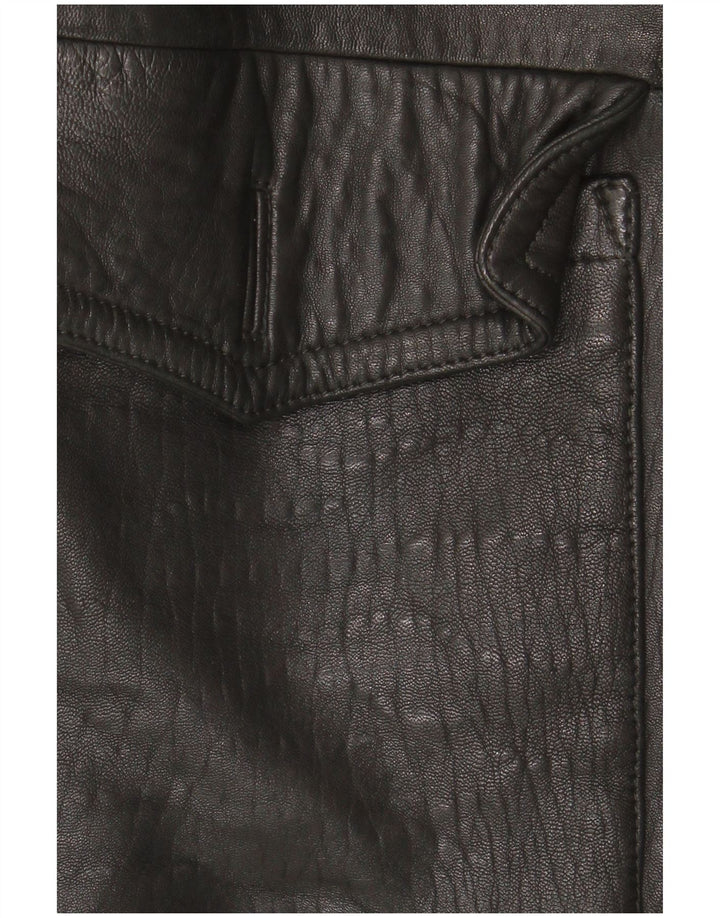 Henry Cottons Γυναικείο Δερμάτινο Μπουφάν υπερμεγέθη IT 42 Μεσαίο μαύρο δέρμα