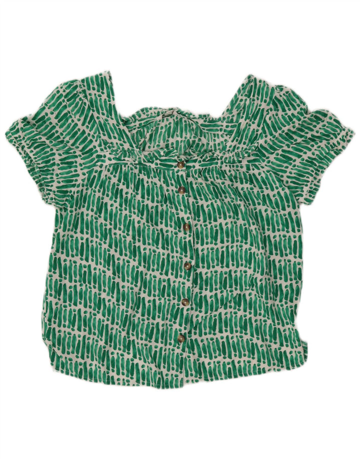 Γυναικείο πουκάμισο MONSOON Oversized Crop Μπλούζα UK 16 Large Green ριγέ