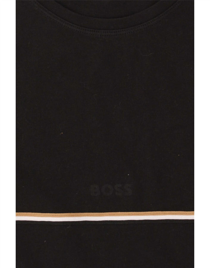 Ανδρικό T-Shirt Hugo Boss Τοπ μεσαίο μαύρο βαμβακερό