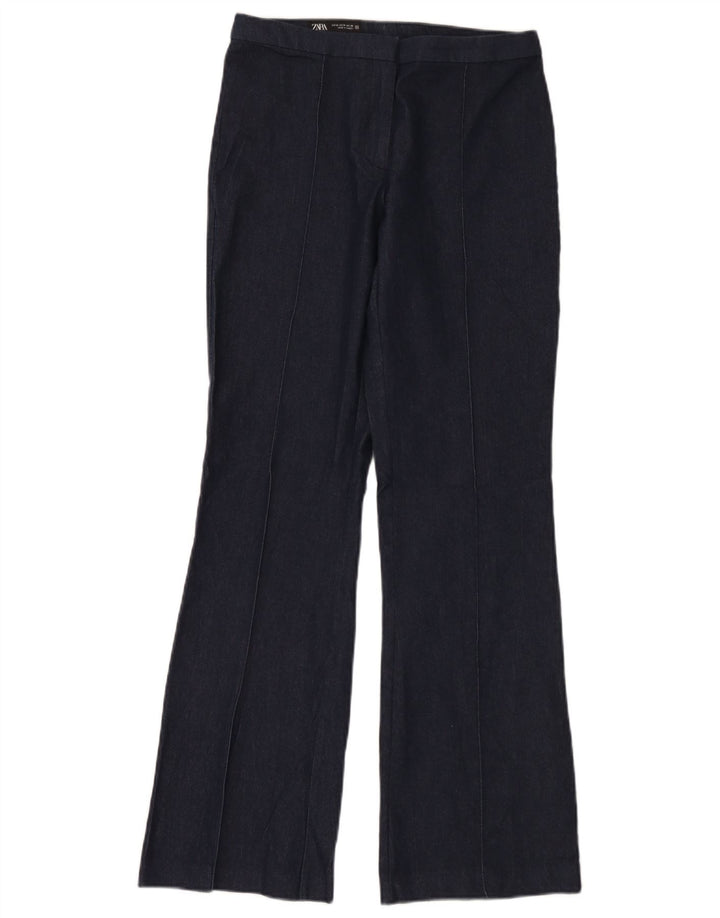 Zara Γυναικείο Παντελόνι Bootcut Medium W28 L32 Navy Blue βαμβακερό
