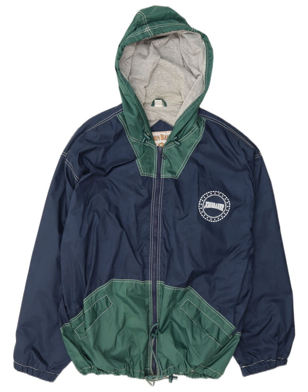 John Baner Ανδρικό μπουφάν βροχής με κουκούλα UK 46 3XL Navy Blue Colorblock