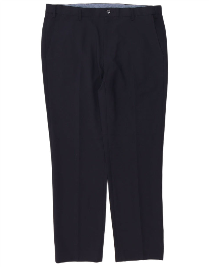 Marks & Spencer Ανδρικό παντελόνι Chino με κανονική εφαρμογή W36 L31 Navy Blue Polyester