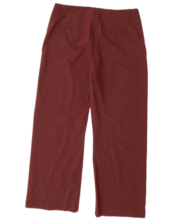 Zara Γυναικείο παντελόνι Chino Loose Fit XL W32 L30 από μπορντό πολυεστέρα