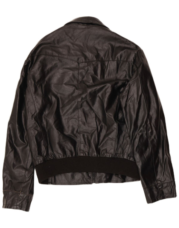 Vintage Ανδρικό Δερμάτινο Μπουφάν UK 42 XL Μαύρο Δερμάτινο