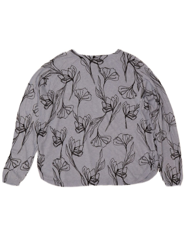 MARKS & SPENCER Γυναικείο πουλόβερ με λαιμόκαυστο UK 18 XL Blue Floral