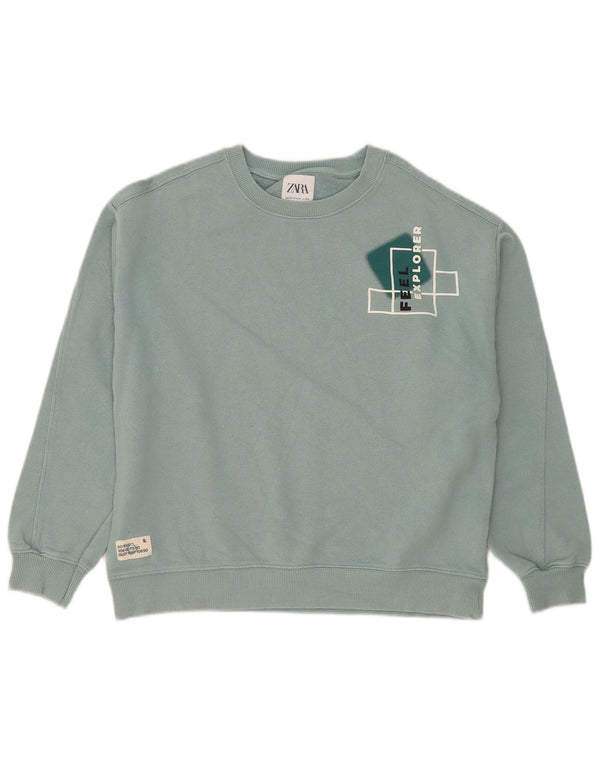 Zara Boys Graphic Φούτερ Jumper 13-14 ετών Μπλε Βαμβακερό