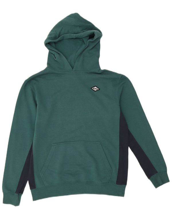 Billabong Γυναικείο Hoodie Jumper UK 14 Large Green Colourblock Βαμβακερό