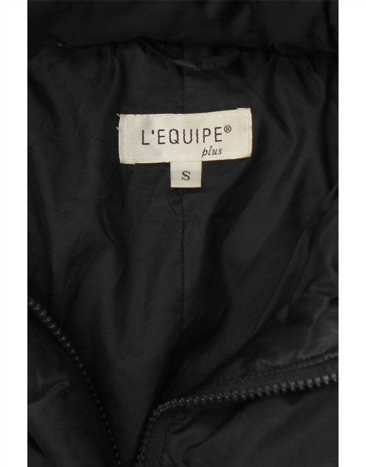 L'EQUIPE Γυναικείο παλτό με κουκούλα UK 10 Small Black