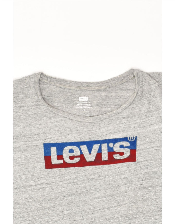 LEVI'S Womens Graphic T-Shirt Top UK 16 Large Grey Cotton | Vintage Levi's | Thrift | Second-Hand Levi's | Used Clothing | Messina Hembry 