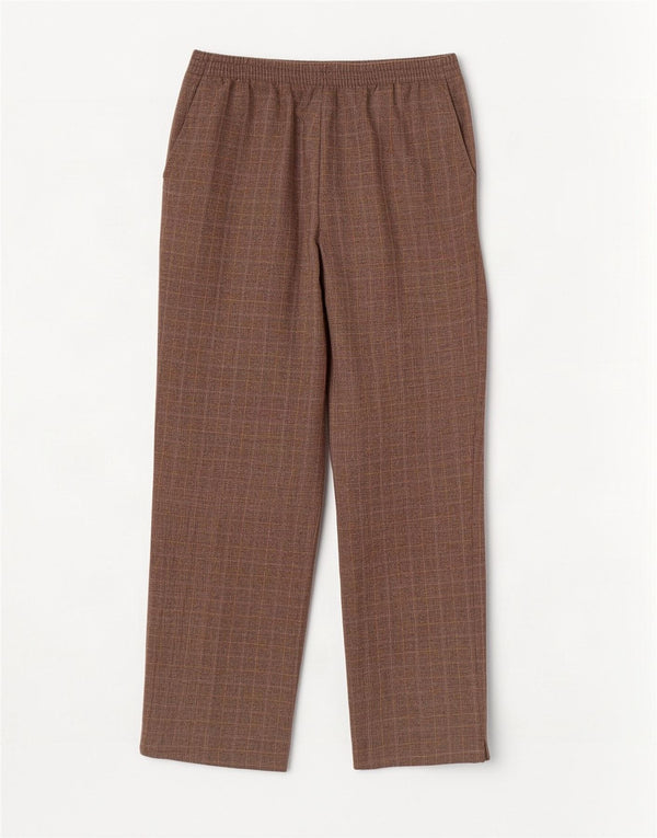 Marks & Spencer Γυναικεία Casual Παντελόνια UK 14 Large W34 L27 Brown Check