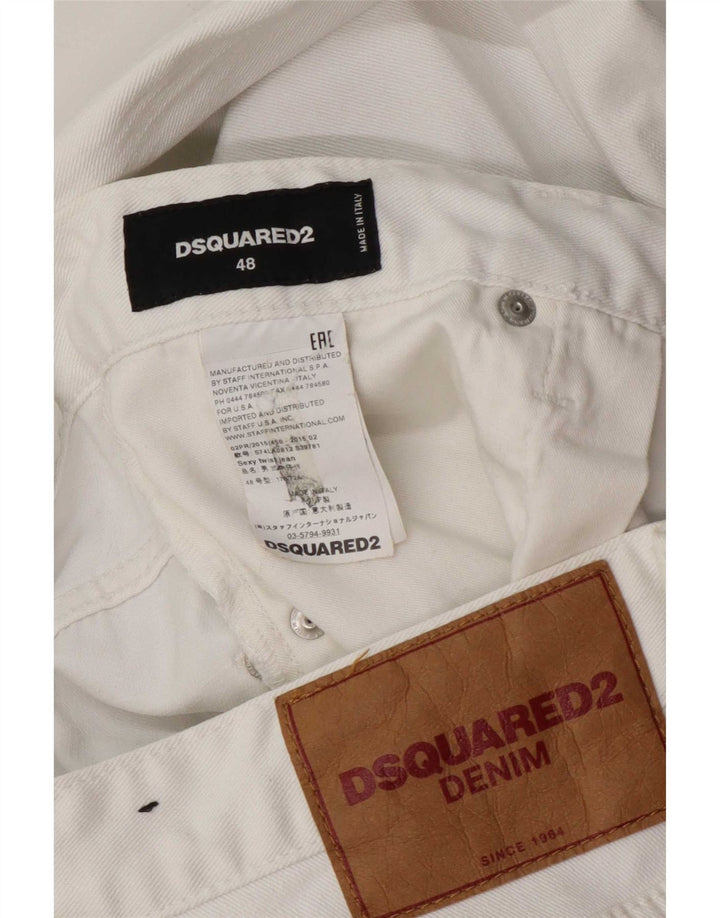 Ανδρικό Dsquared2 Distressed Slim Jeans W36 L28 Λευκό βαμβακερό