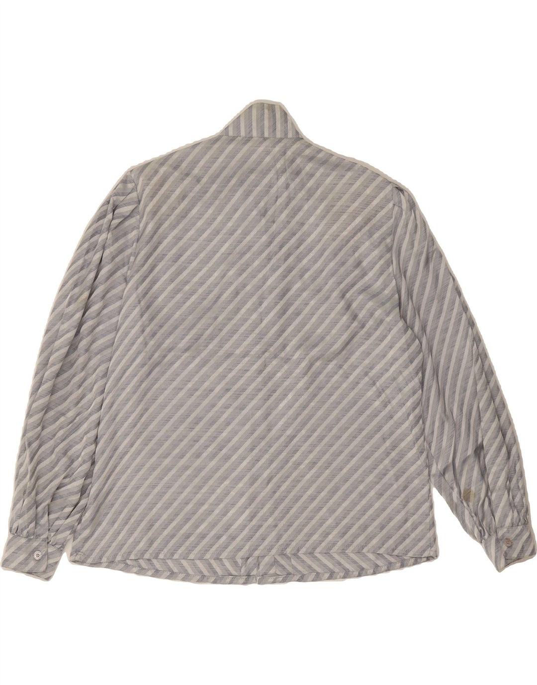 VINTAGE Womens Shirt Blouse UK 18 XL Grey Striped Polyester Vintage Vintage and Second-Hand Vintage from Messina Hembry 
