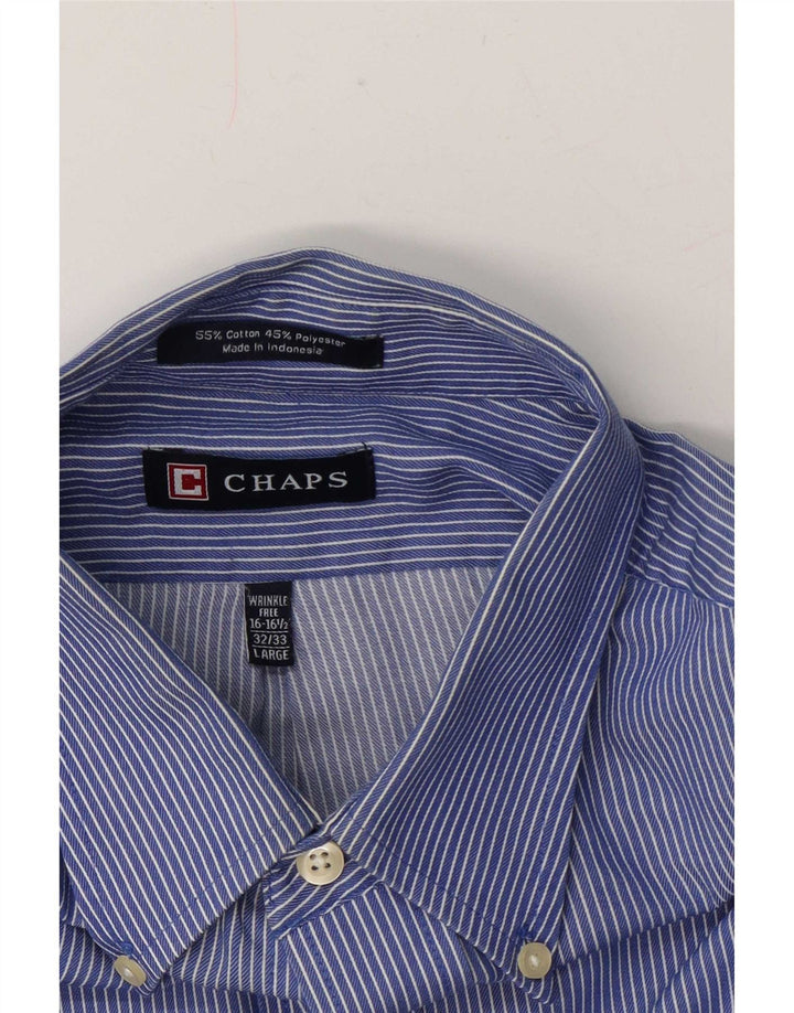 Ανδρικό πουκάμισο Chaps Size 16 1/2 Large Blue Pinstripe Cotton