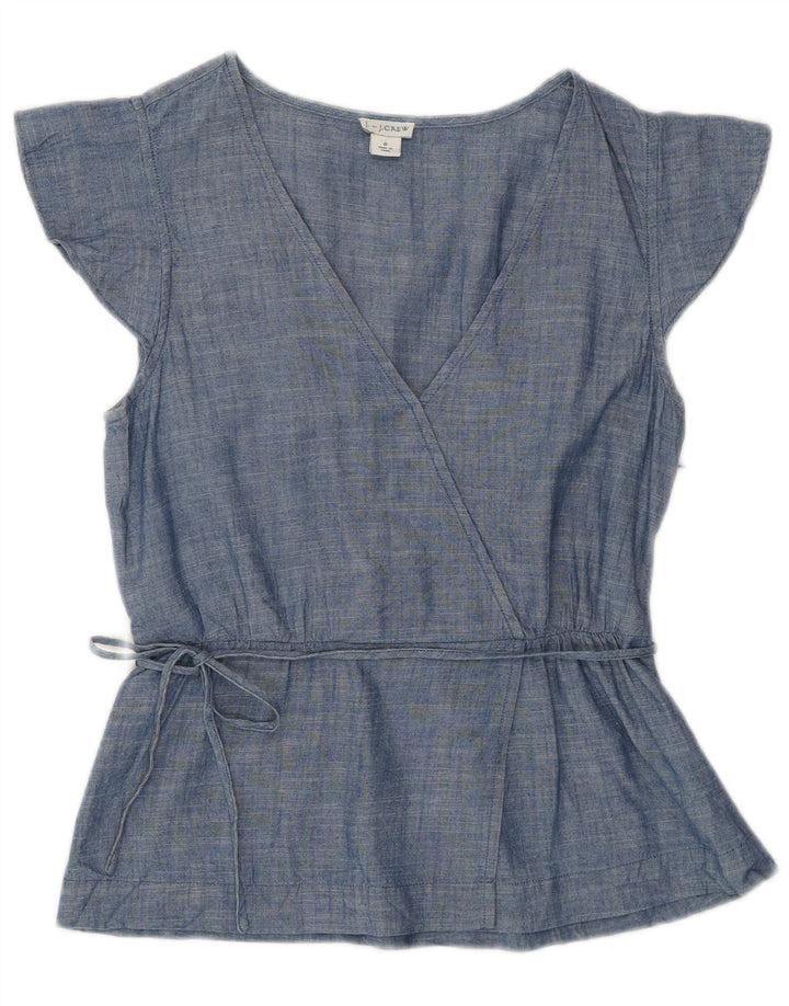 J. CREW Γυναικεία Μπλούζα Τοπ US 0 XS Μπλε Βαμβακερό