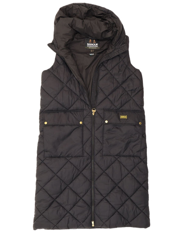 Barbour Womens Oversized Hooded Longline με επένδυση Gilet UK 12 Medium Black
