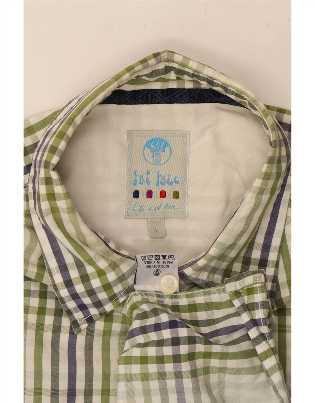 FAT FACE Ανδρικό κοντομάνικο πουκάμισο μεγάλο πράσινο βαμβακερό