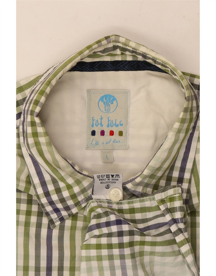 FAT FACE Ανδρικό κοντομάνικο πουκάμισο μεγάλο πράσινο βαμβακερό