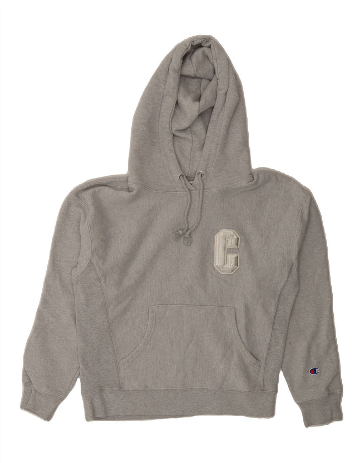 CHAMPION Womens Graphic Hoodie Jumper UK 14 Medium Grey Vintage Champion and Second-Hand Champion from Messina Hembry 