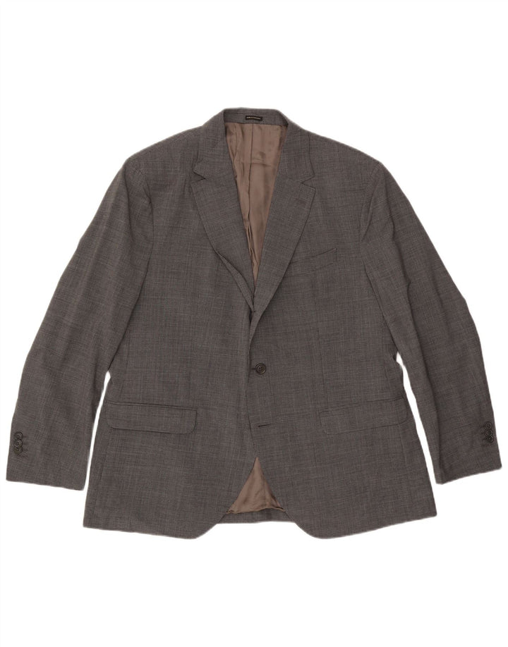 Massimo Dutti Ανδρικό σακάκι σακάκι με 2 κουμπιά US 46 XL Grey Check Wool