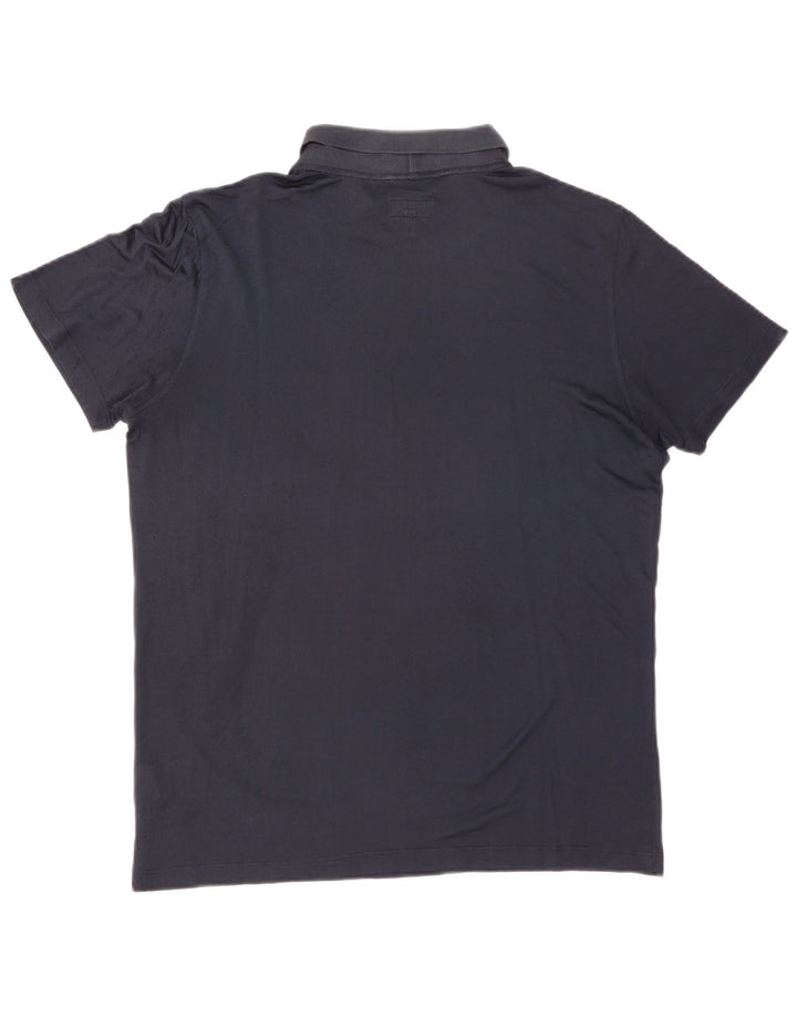 GIORGIO ARMANI Ανδρικό μπλουζάκι πόλο IT 50 Medium Navy Blue Silk