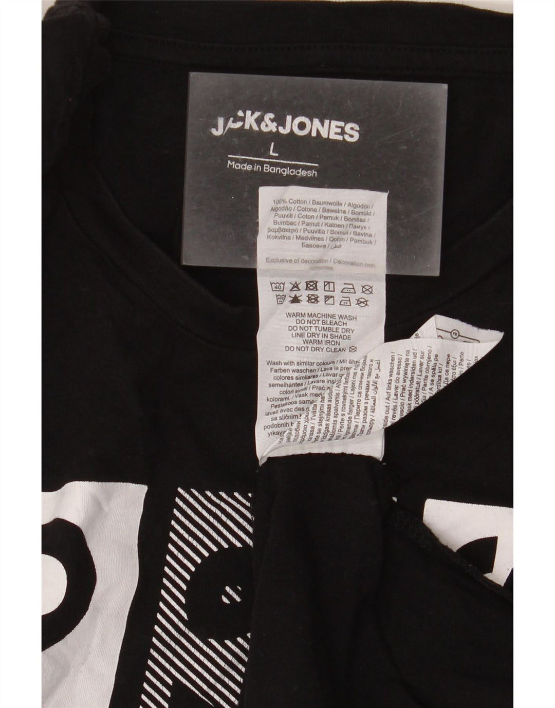 Jack & Jones Ανδρικό γραφικό μπλουζάκι Μπλούζα μεγάλο μαύρο βαμβακερό