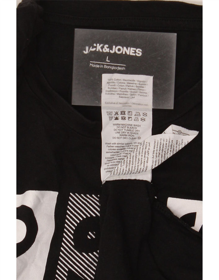 Jack & Jones Ανδρικό γραφικό μπλουζάκι Μπλούζα μεγάλο μαύρο βαμβακερό