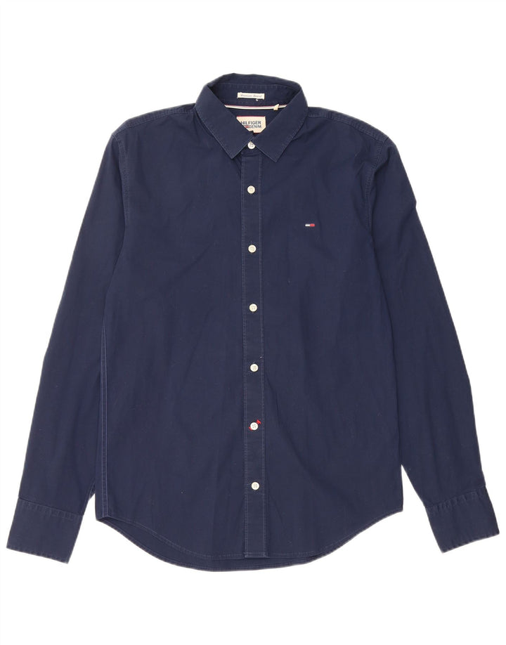 Ανδρικό πουκάμισο TOMMY HILFIGER, μεσαίο μπλε βαμβακερό